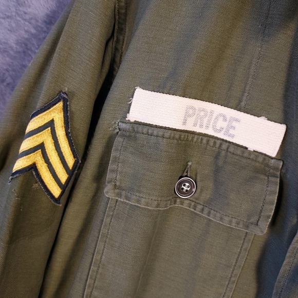 Vintage 60s US Army Trooper Fatigue Vietnam Field Cotton Utility Shirt Medium - Picture 8 of 16